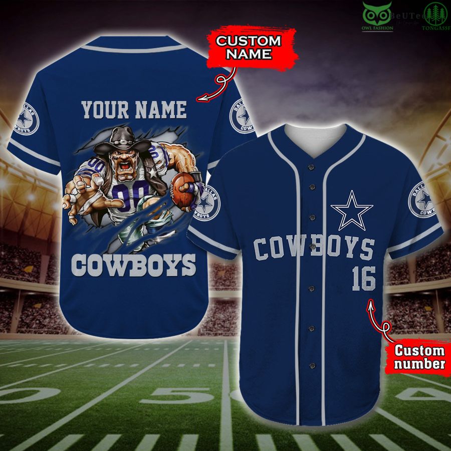 Dallas Cowboys Baseball Jersey NFL Fan Gifts Custom Name and Number