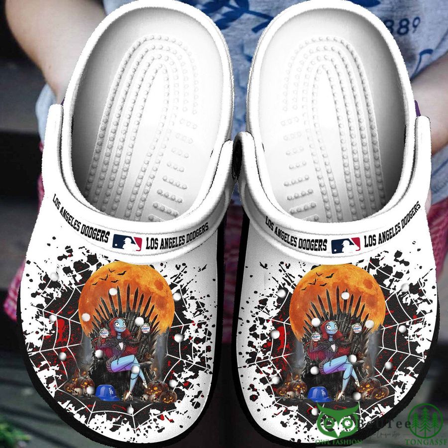 NFL Los Angeles Dodgers Spiderweb Halloween White Clogs