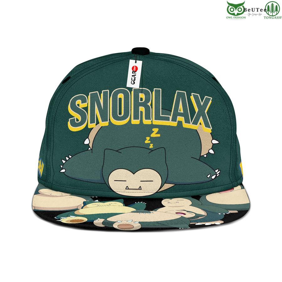 Snorlax Snapback Hat Pokemon Anime Cap for Otaku