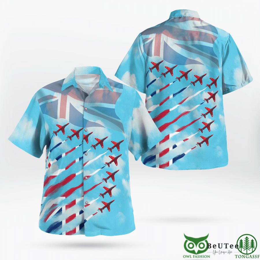 RAF Red Arrows Aircraft Armed Force Days Blue Hawaiian Shirt
