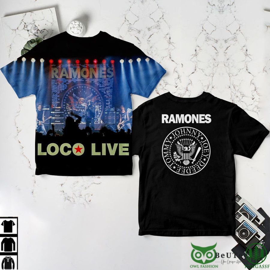 RAMONES LOCO LIVE Rock Band 3D T-shirt 
