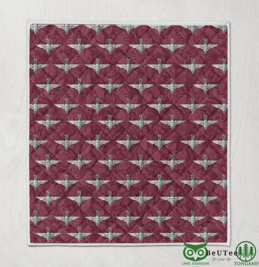 UK Parachute Regiment Badge Maroon Quilt Blanket