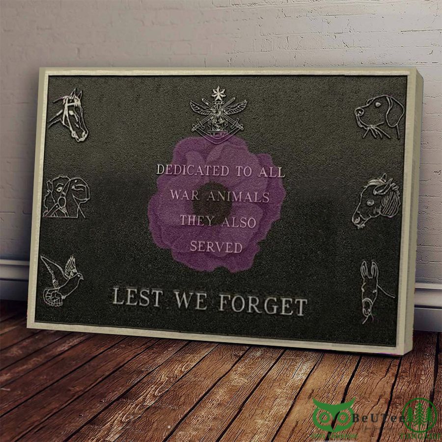 Animals Lest We Forget Purple Poppy War Animals They Also Served Canvas