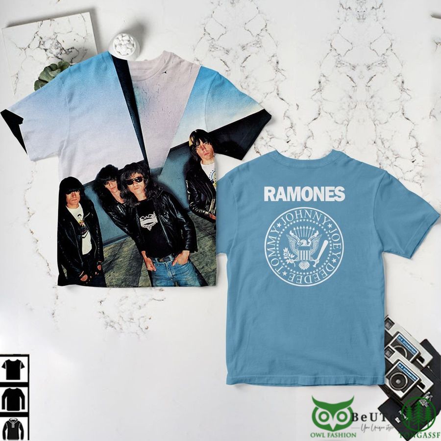 RAMONES LEAVE HOME Rock Band Blue 3D T-shirt 