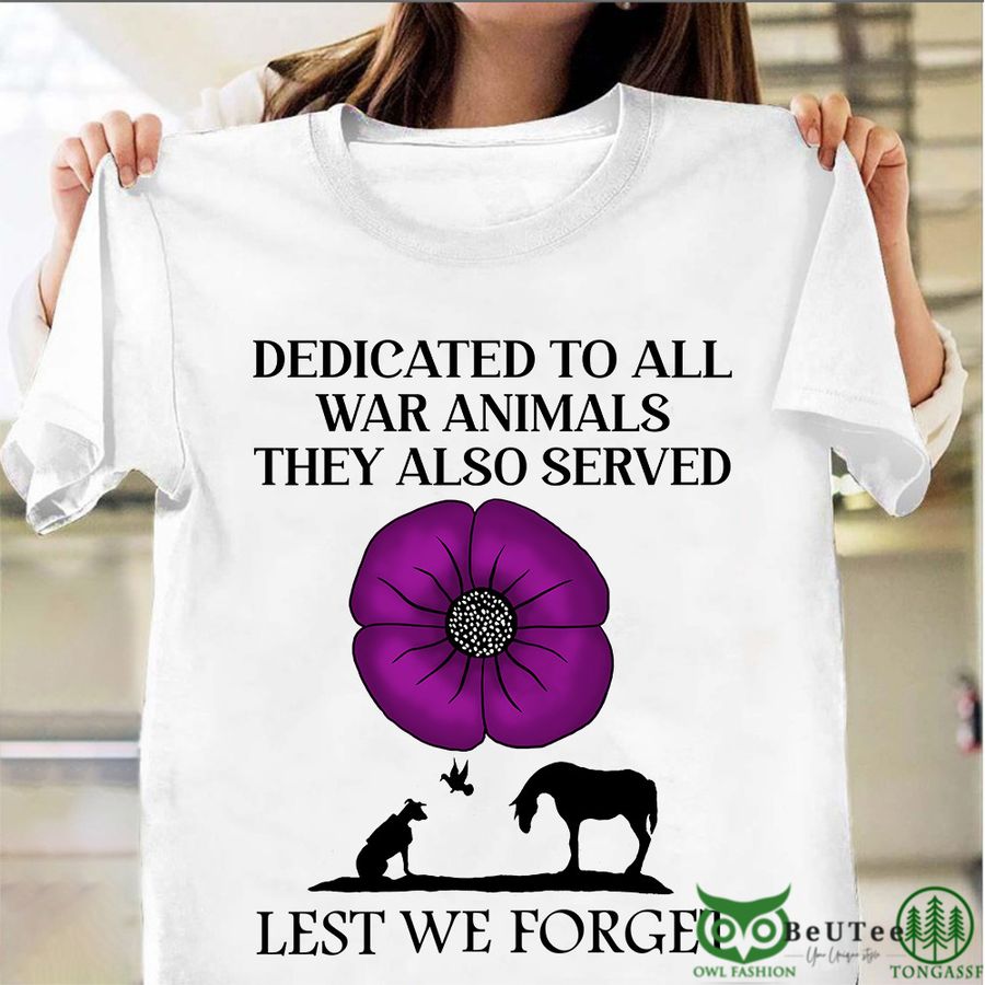 Lest We Forget Purple Poppy War Animals They Also Served 2D T-shirt