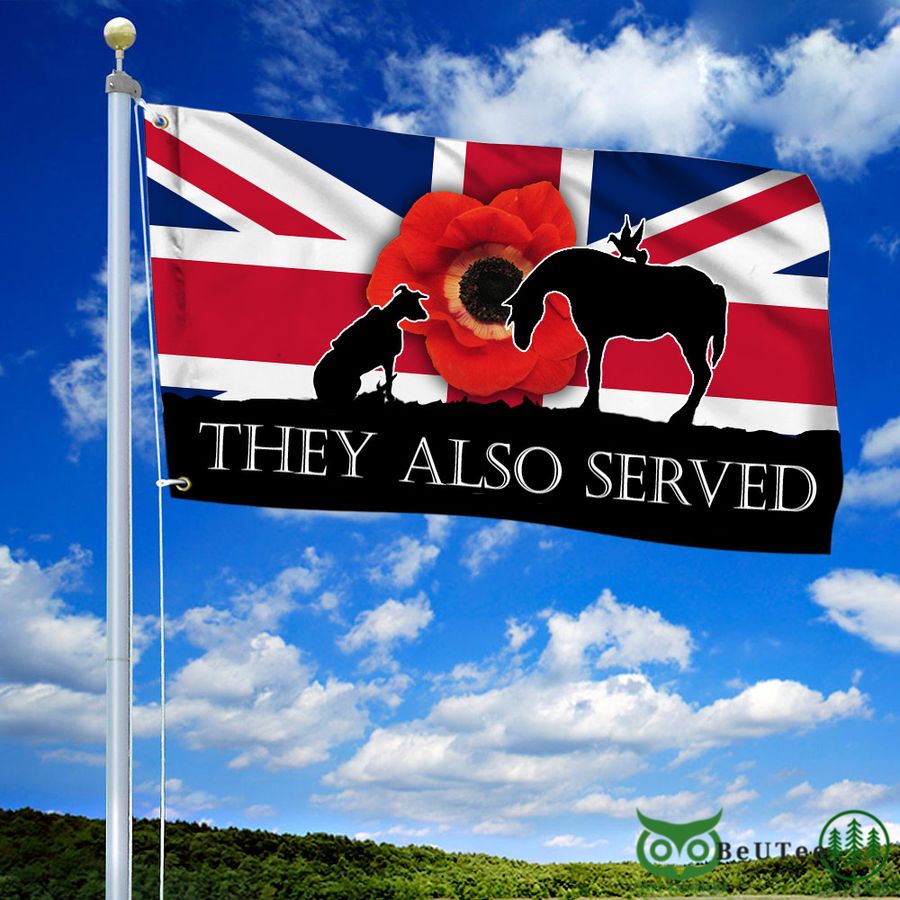 UK Animals Red Poppy They Also Served Remembrance Served In War All Flag