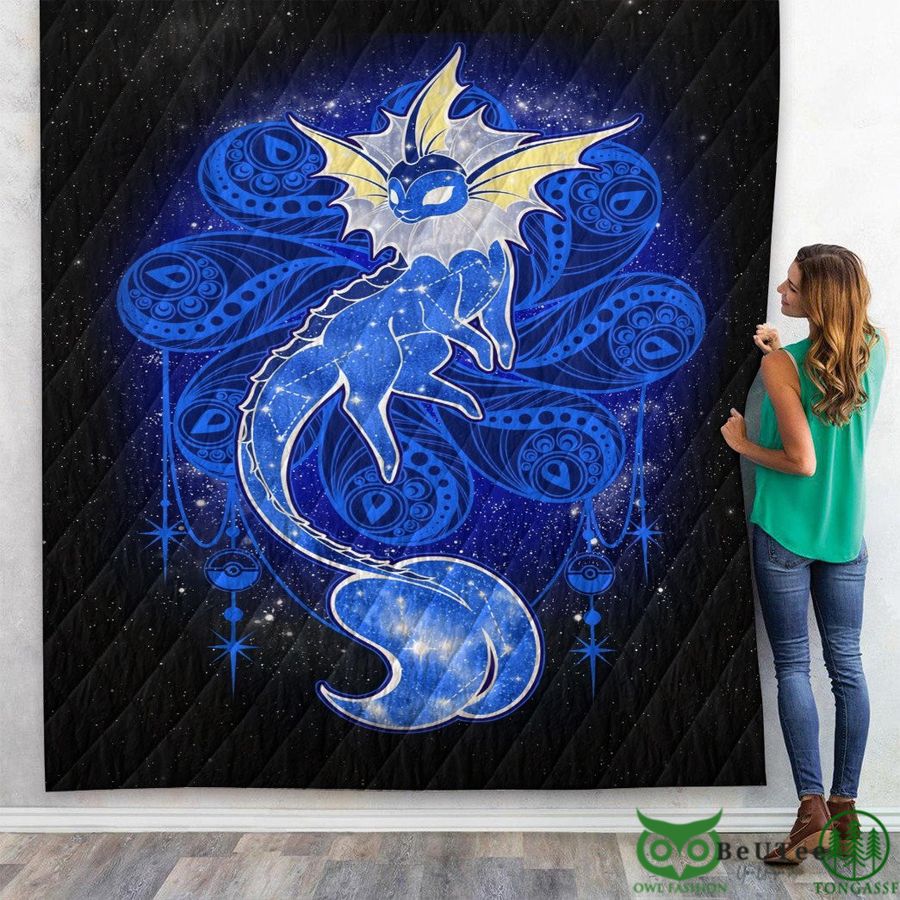 Anime PKM Vaporeon Starry Custom Quilt
