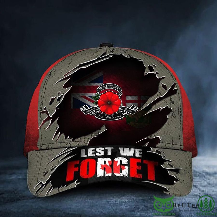 Manitoba Lest We Forget Poppy Canada Hat Honor Manitoba Classic Cap
