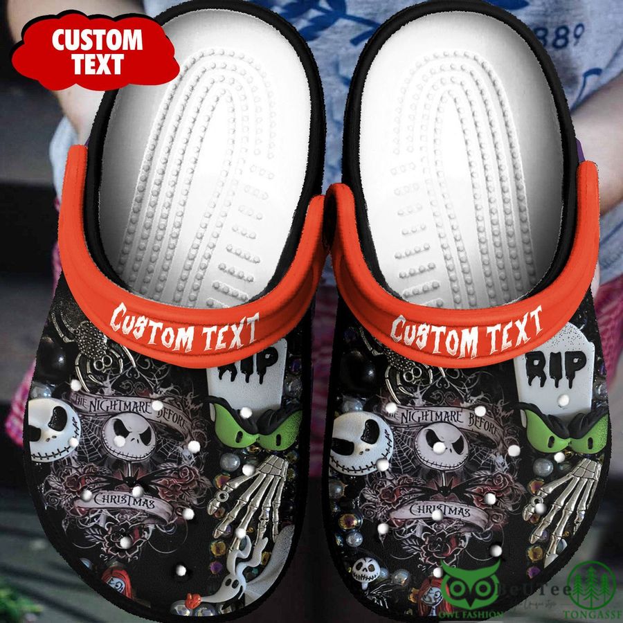 Custom Text Halloween The Nightmare Before Christmas Orange Clogs 