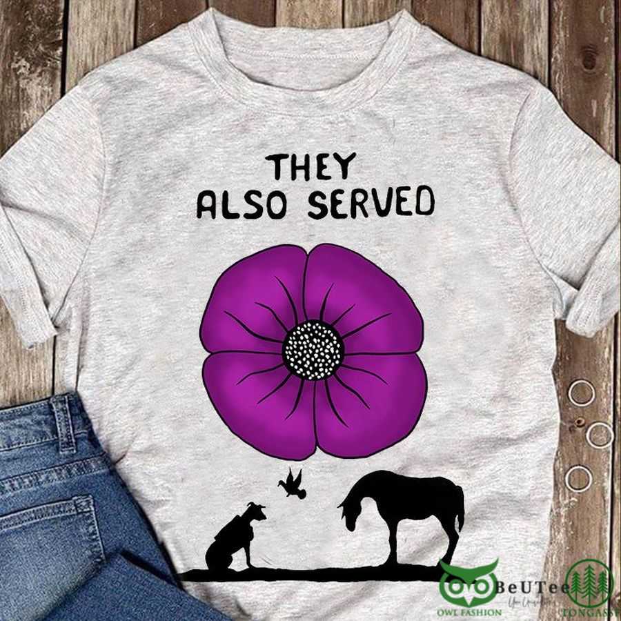 Animal They Also Served Purple Poppy Remembrance Animals Served War 2D T-shirt