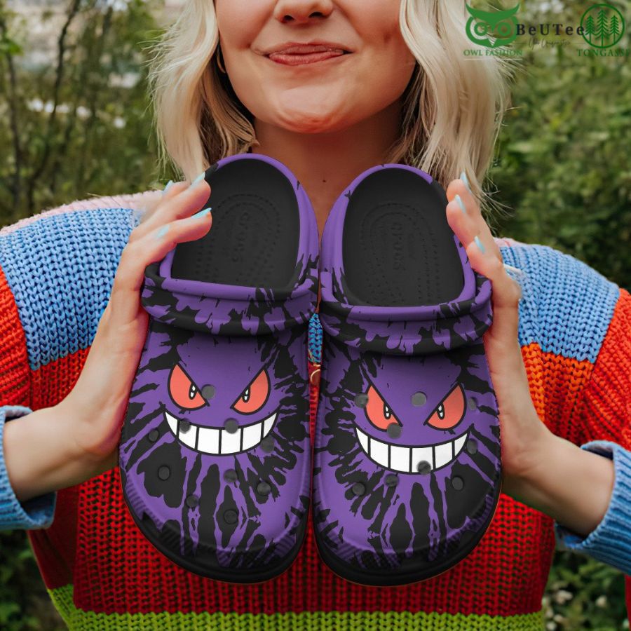 Gengar Tie Dye Face Classic Crocs Pokemon