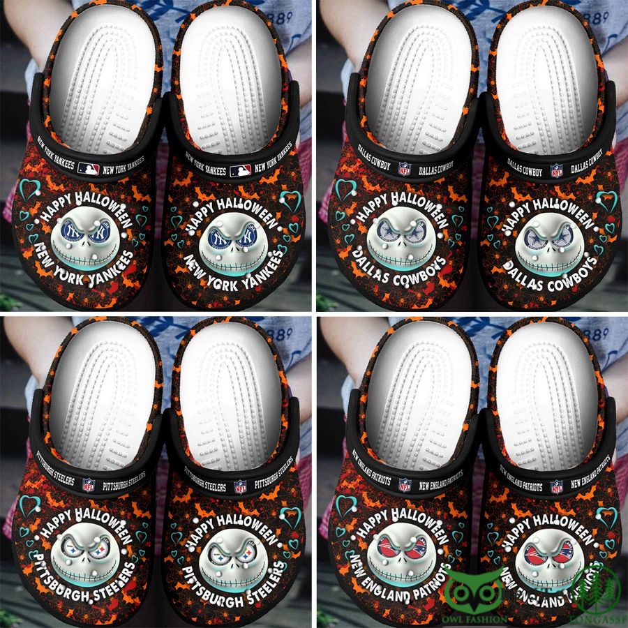Custom Team NFL Halloween Jack Skellington Clogs