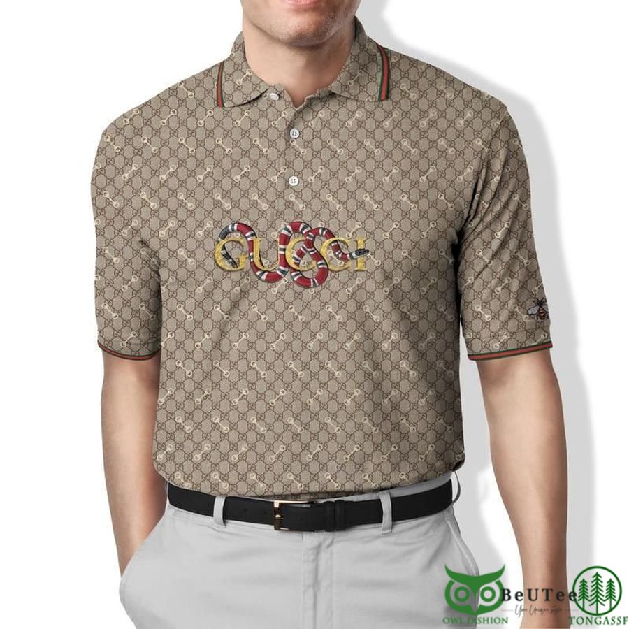 Limited Edition Gucci Snake Center Monogram Polo Shirt - Beuteeshop
