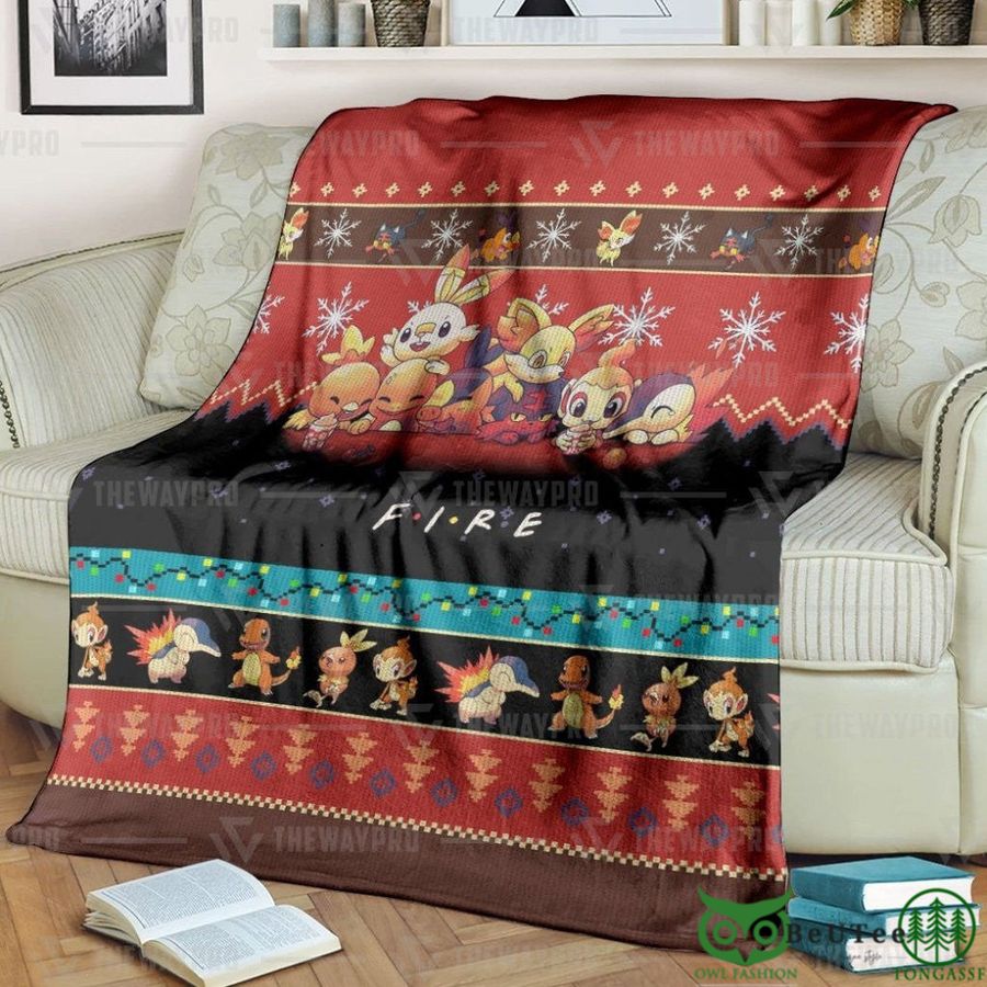 Anime PKM Fire Custom Soft Blanket