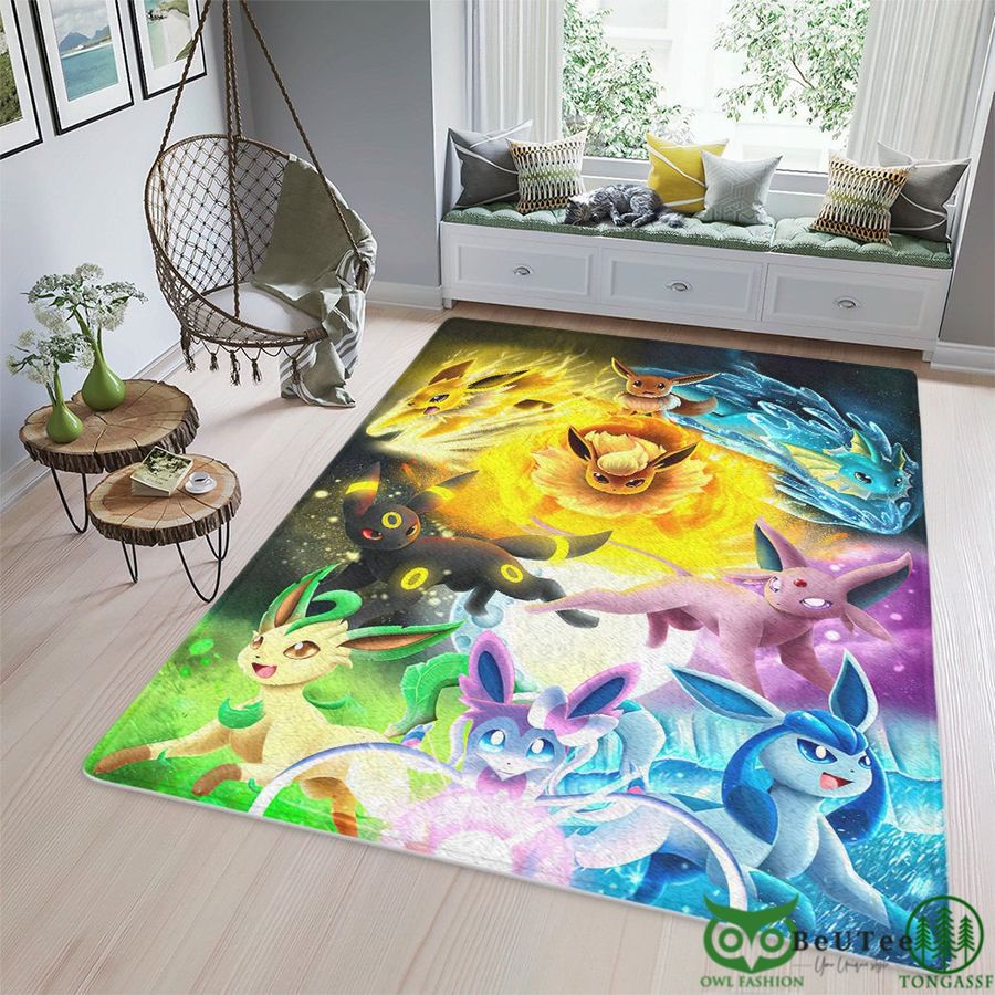 Eevee Colorful Character Custom Rug