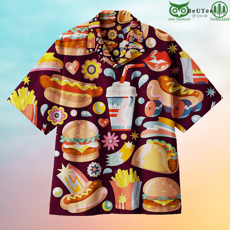 Beautiful Burgers Tacos Hot Dogs Hawaiian Shirt