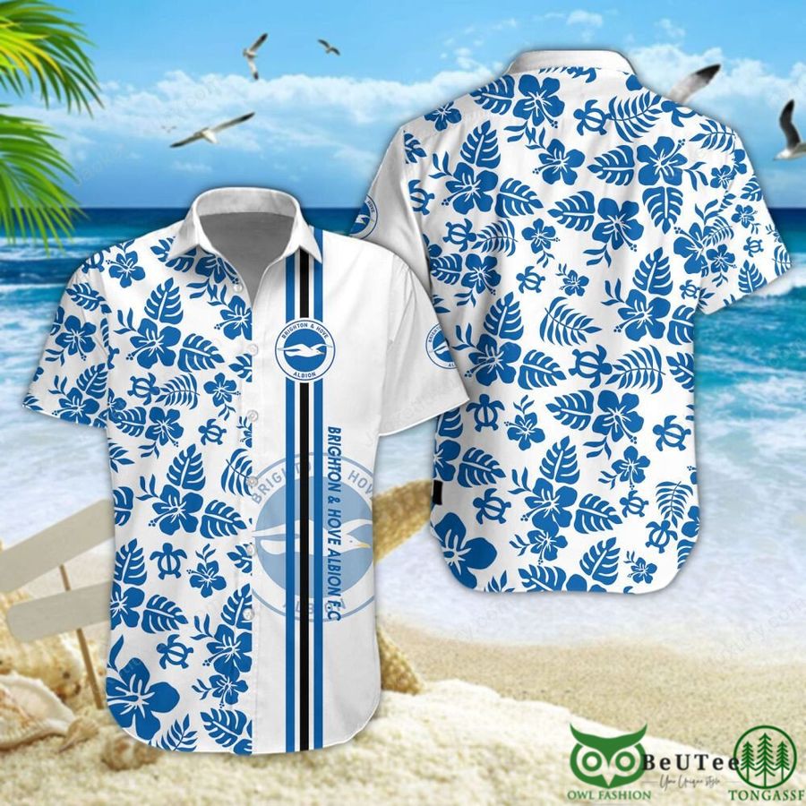 Brighton & Hove Albion F.C Blue White Hawaiian Shirt Short