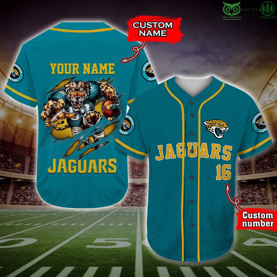 Jacksonville Jaguars Baseball Jersey NFL Fan Gifts Custom Name and Number