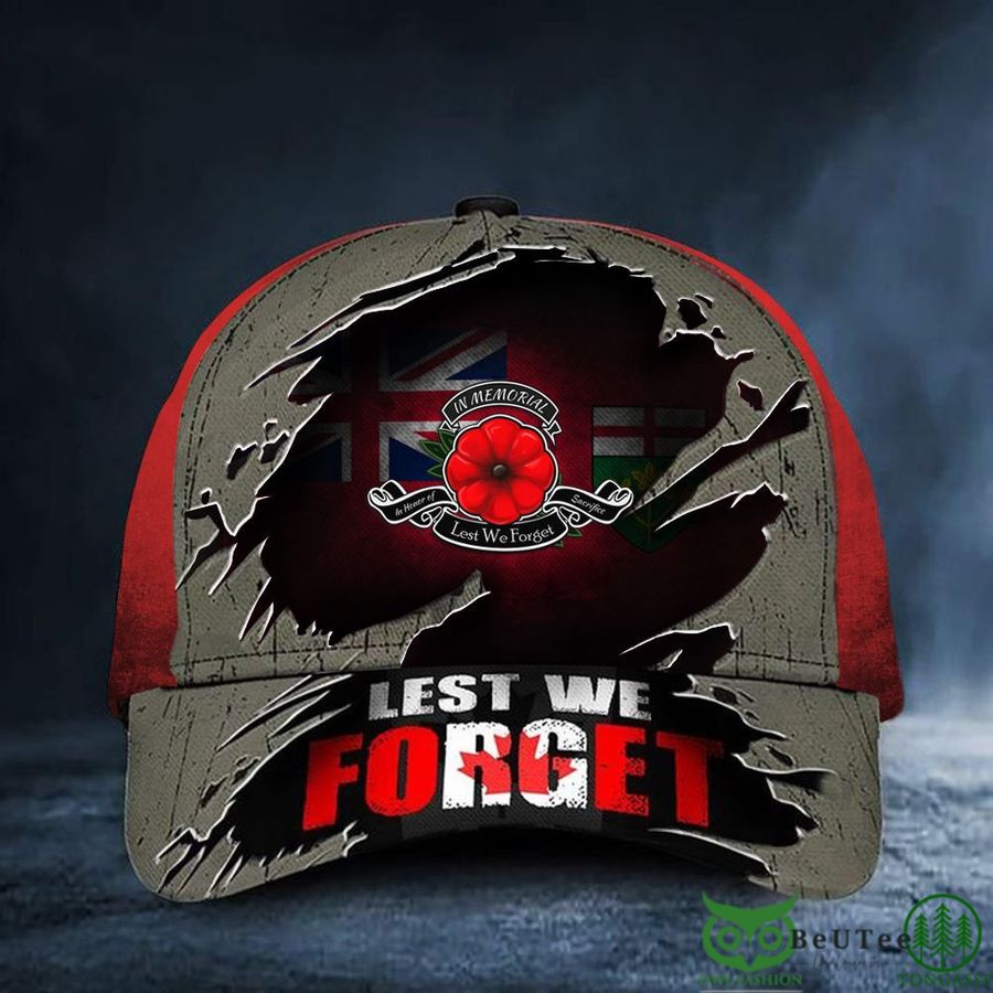 Ontario Lest We Forget Poppy Canada Remembrance Honor Ontario Classic Cap