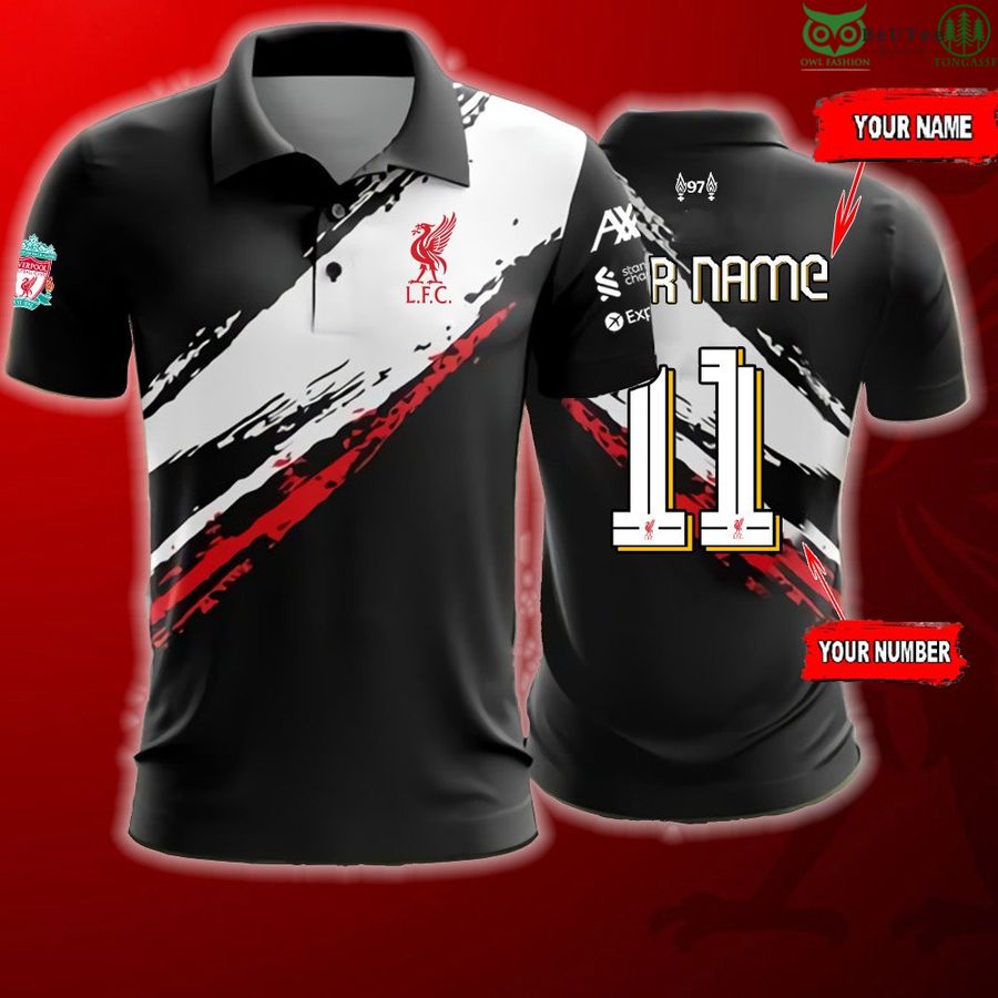 Personalized Liverpool FC white painted 3D Polo shirt