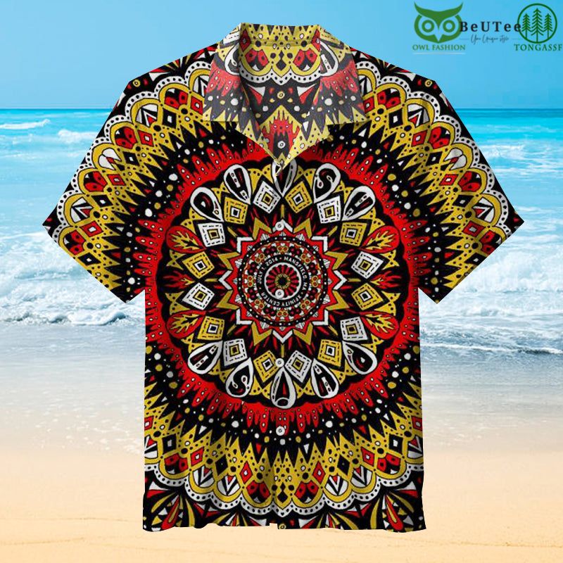 Metallic Gold Ink Hawaiian Shirt