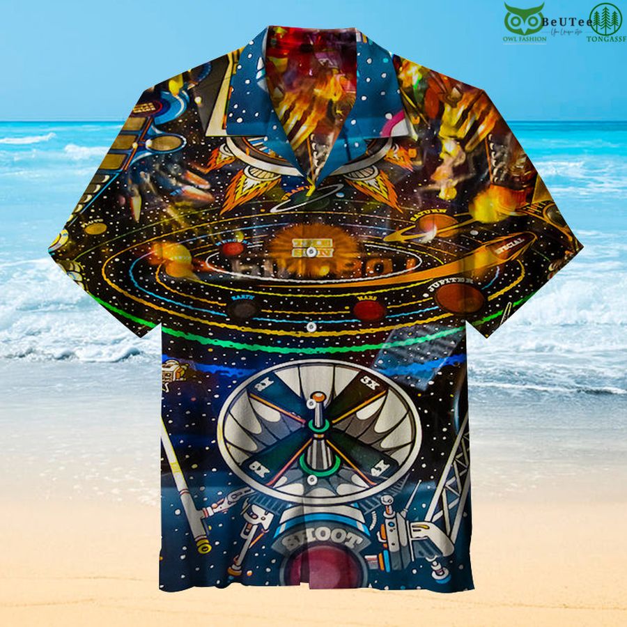 50 Satellite space Play Pinball Art Print Hawaiian Shirt