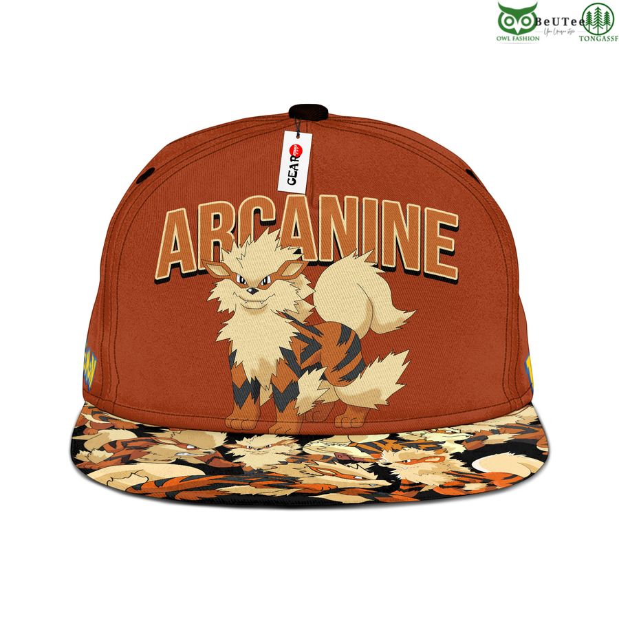 Arcanine Snapback Hat Pokemon Anime Hat Gift For Otaku