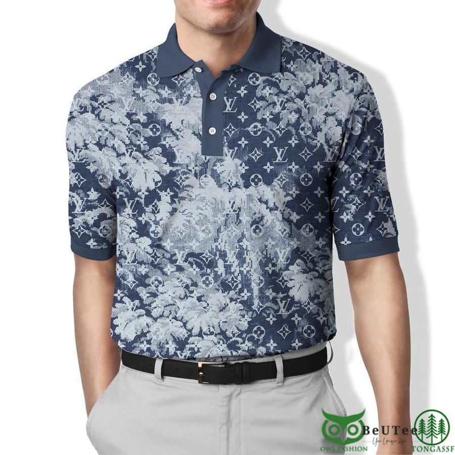 Limited Edition Louis Vuitton Blue Water Color Polo Shirt - Beuteeshop