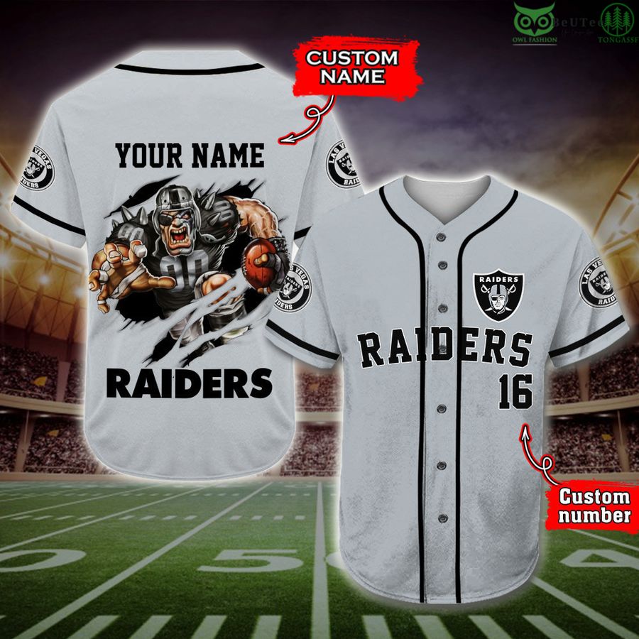 Las Vegas Raiders Baseball Jersey NFL Fan Gifts Custom Name and Number -  Beuteeshop