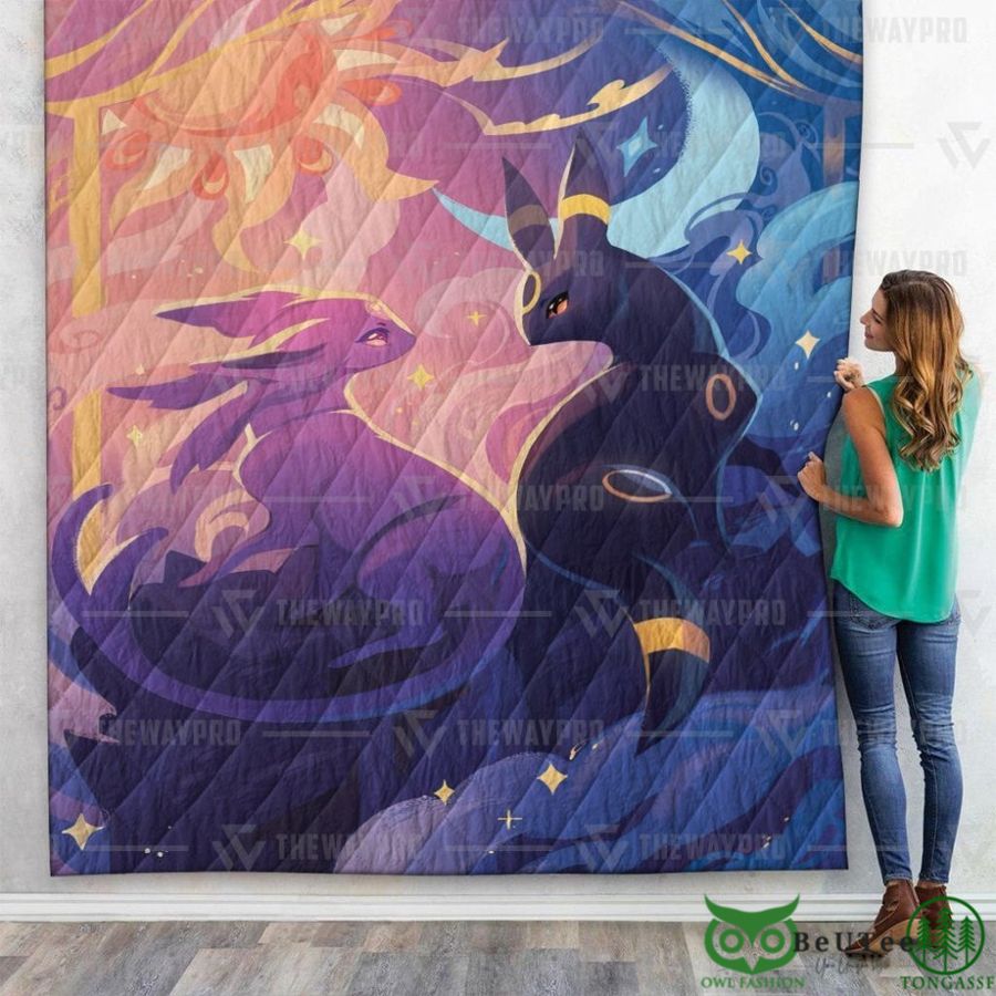 Anime PKM Umbreon & Espeon Custom Quilt