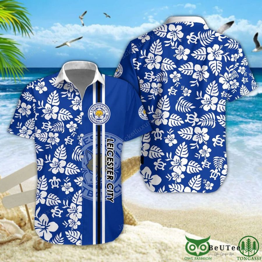 Leicester City F.C Blue White Hawaiian Shirt Short