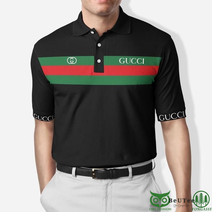 Limited Edition Gucci Vintage Web Pattern on Chest Polo Shirt