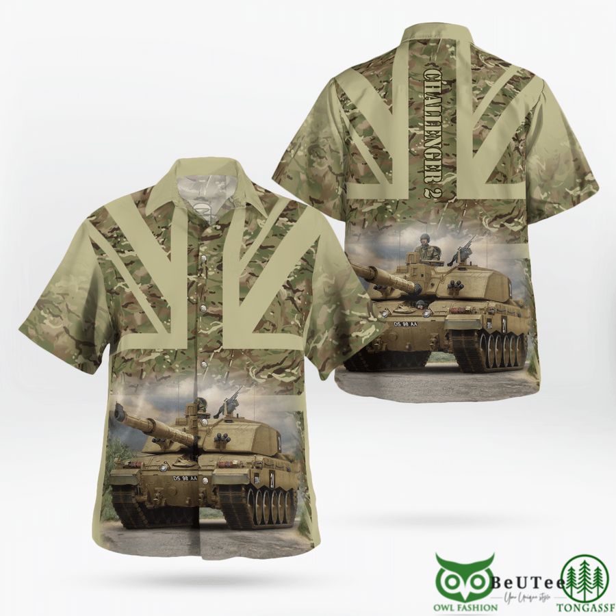 British Army Challenger 2 Main Battle Tank Hawaiian Shirt