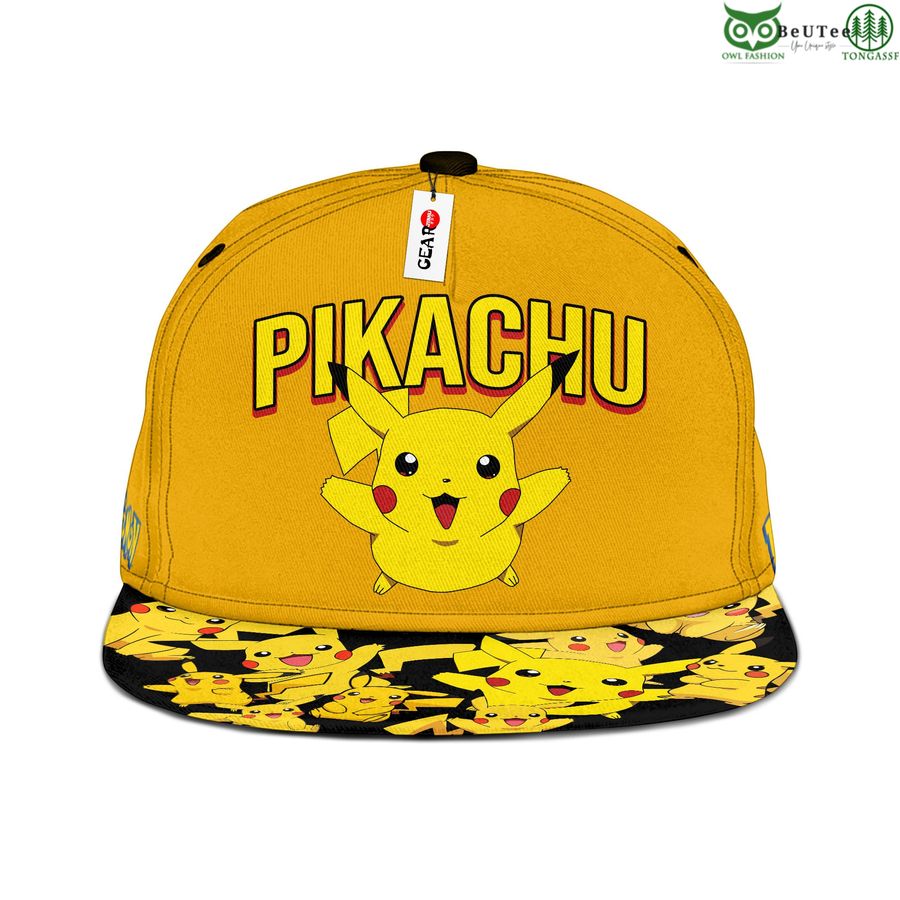 Pikachu Snapback Hat Pokemon Anime Hat Gift For Otaku