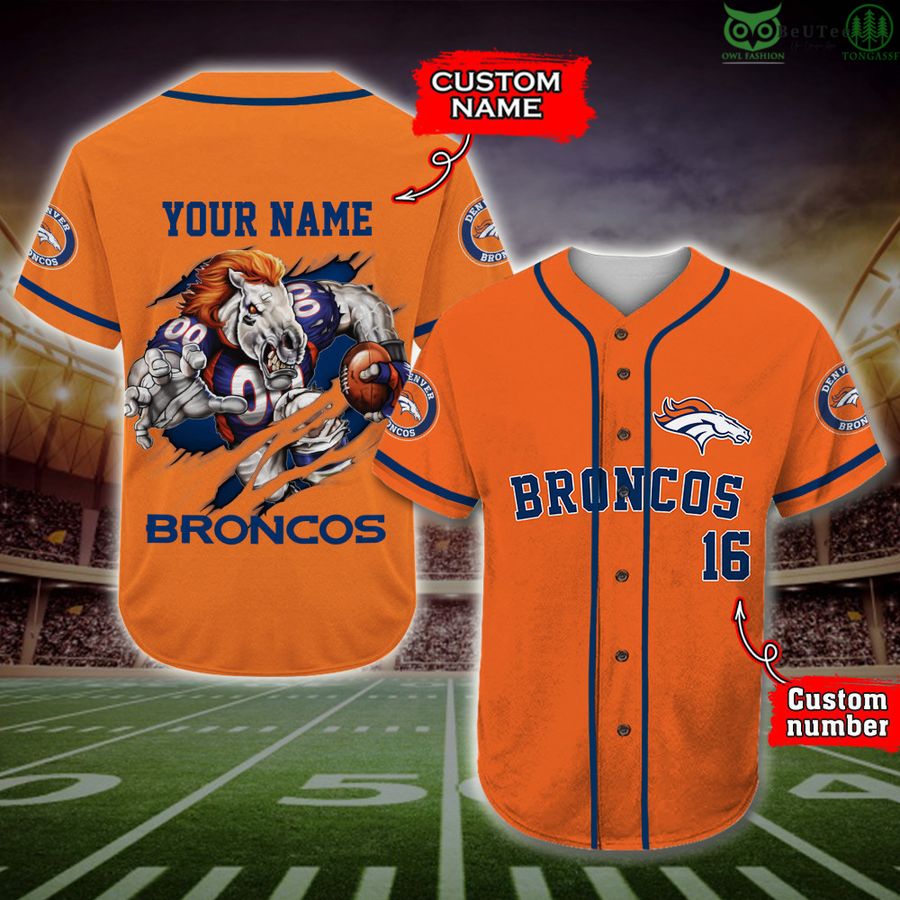 Denver Broncos Baseball Jersey NFL Fan Gifts Custom Name and Number