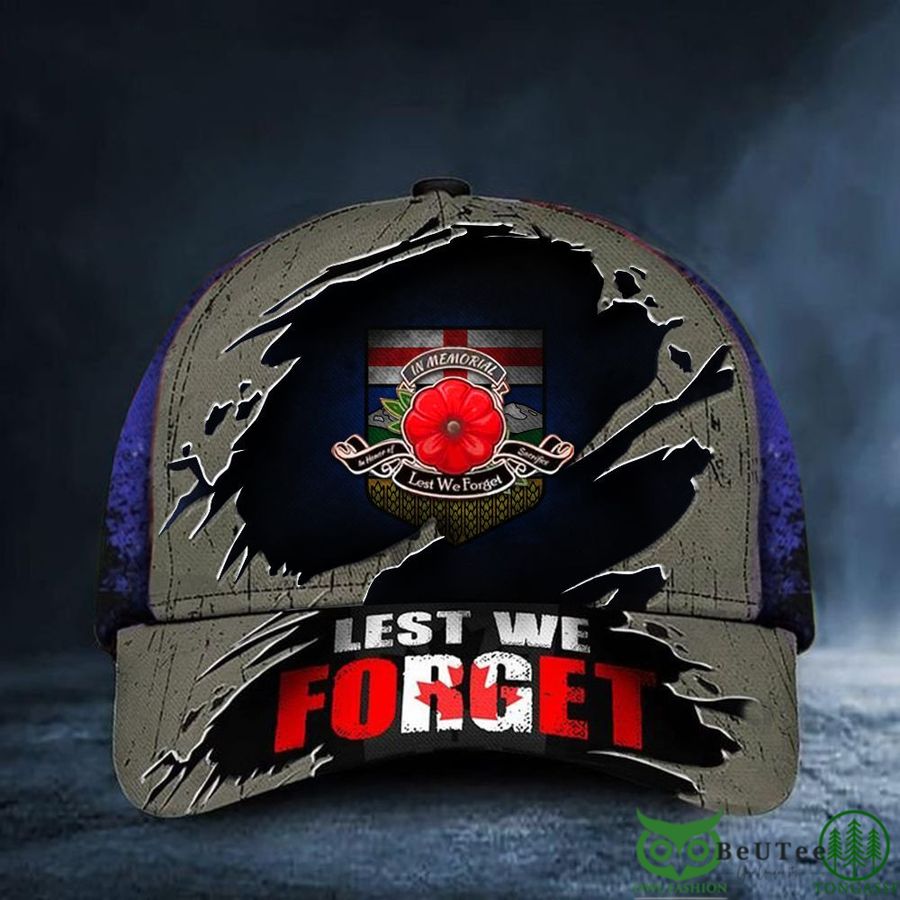 Alberta Lest We Forget Poppy Canada Flag Vintage Old Retro Classic Cap