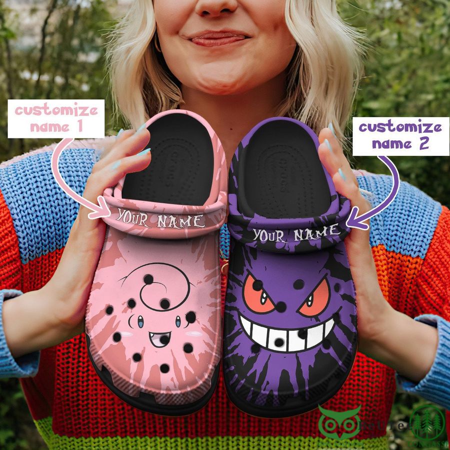Gengar And Clefable Tie Dye Face Custom Classic Clogs