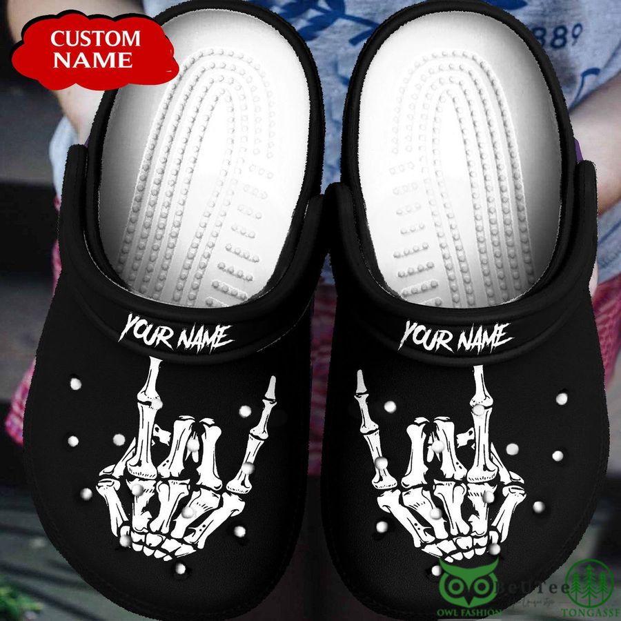 Personalized Trick or Treat Halloween Black Clogs 