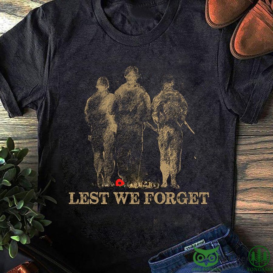 Veterans Red Poppy Lest We Forget Remembrance Day 2D T-shirt