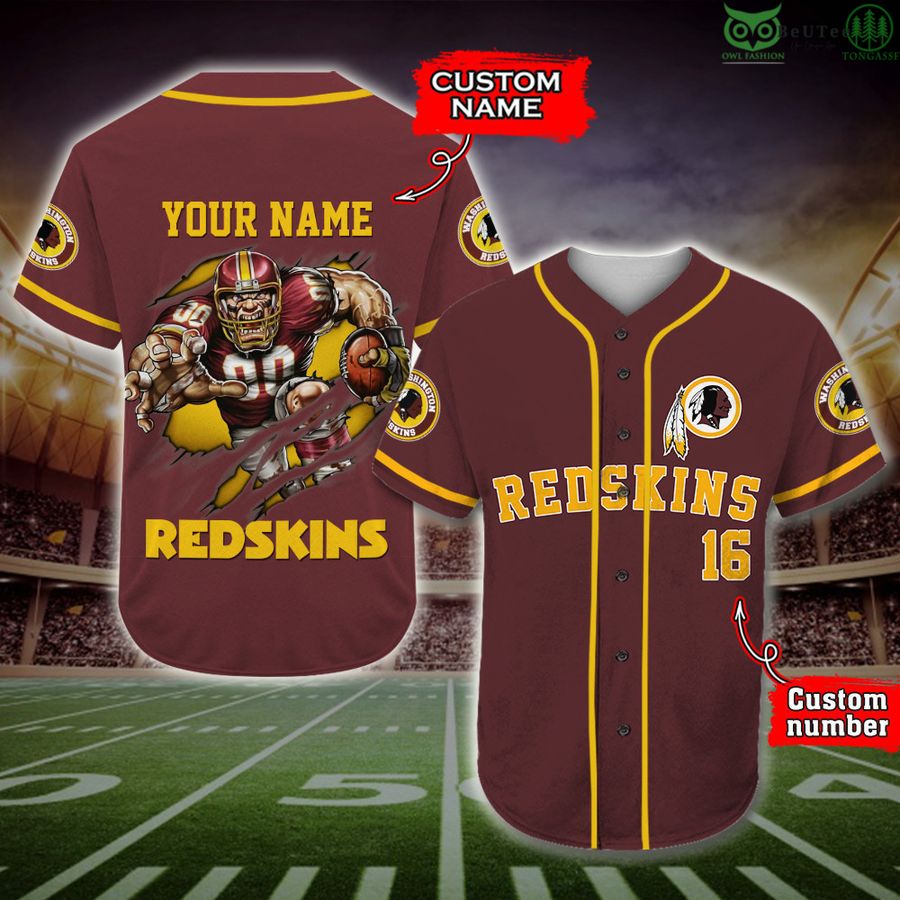 Washington Redskins Baseball Jersey NFL Fan Gifts Custom Name and Number