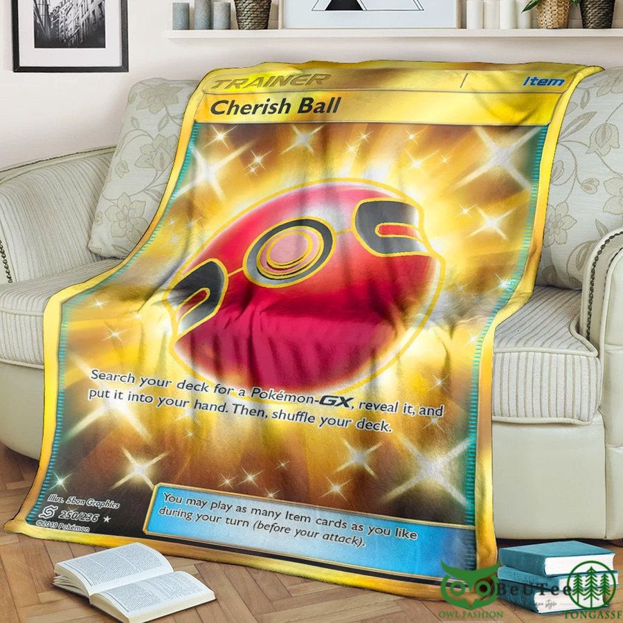 Anime PKM Cherish Ball Trainer Custom Soft Blanket