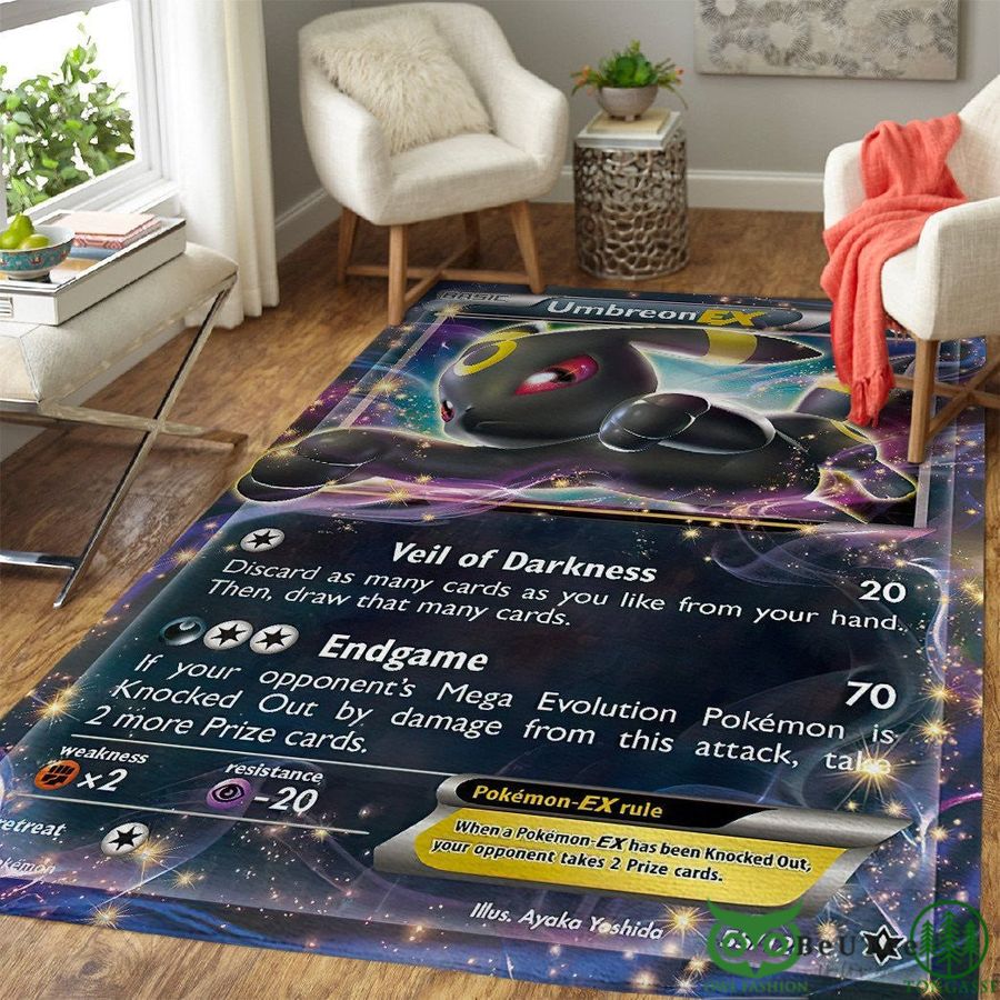 Umbreon-EX Card Information Black Custom Rug
