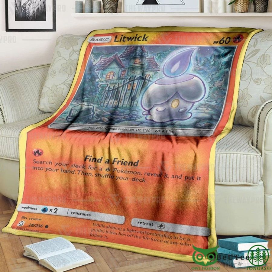 Anime PKM Litwick Unified Minds Custom Soft Blanket