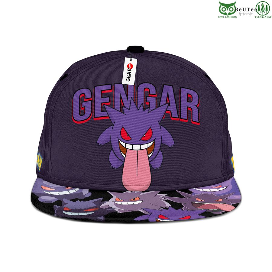 Gengar Snapback Hat Pokemon Anime Hat Gift For Otaku