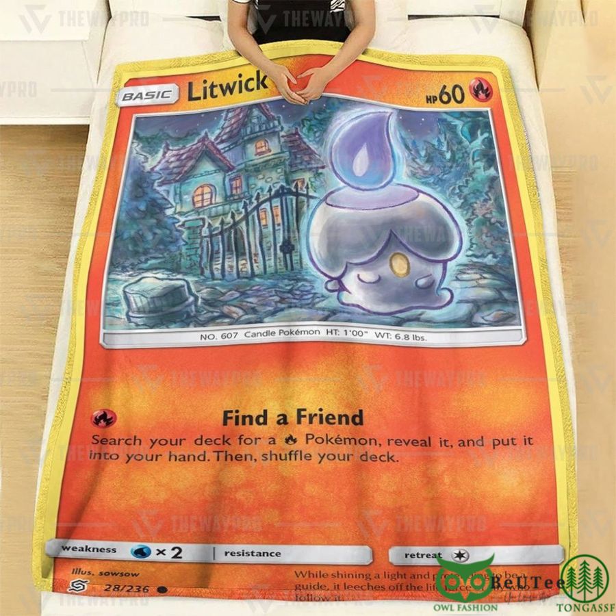 68 Anime PKM Litwick Unified Minds Custom Soft Blanket