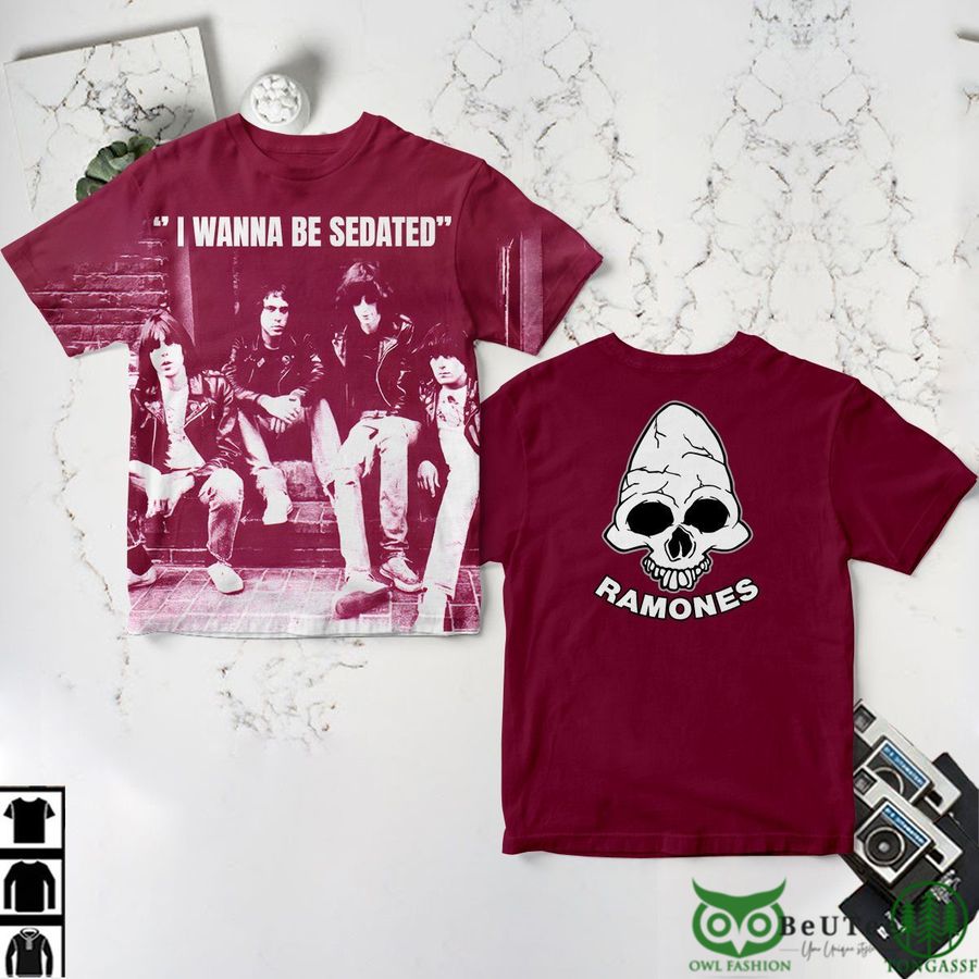 RAMONES I WANNA BE SEDATED Rock Band 3D T-shirt 