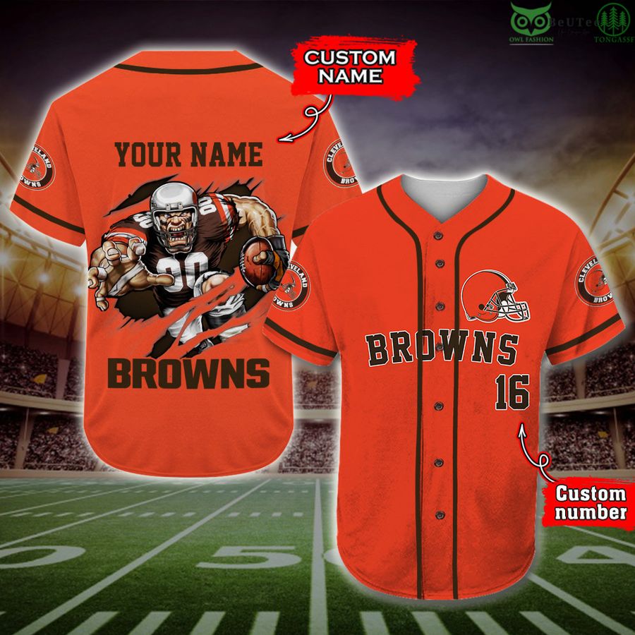 Cleveland Browns Baseball Jersey NFL Fan Gifts Custom Name and Number