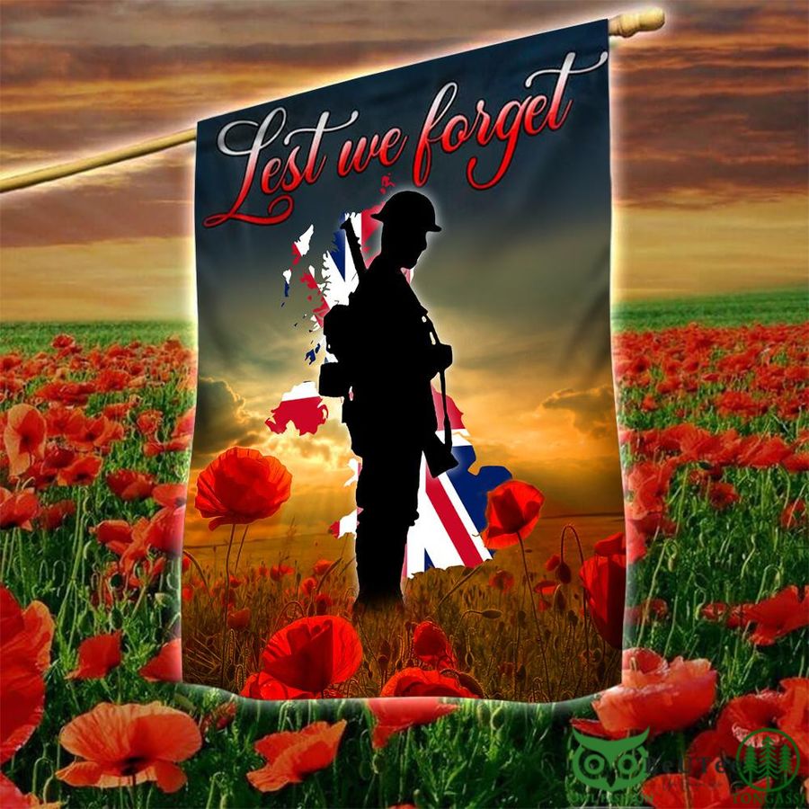 British Army Lest We Forget Remembrance Day Poppy Patriotic Flag