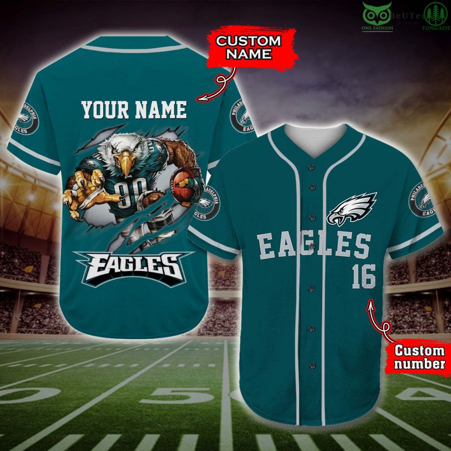 Philadelphia Eagles Baseball Jersey NFL Fan Gifts Custom Name and Number