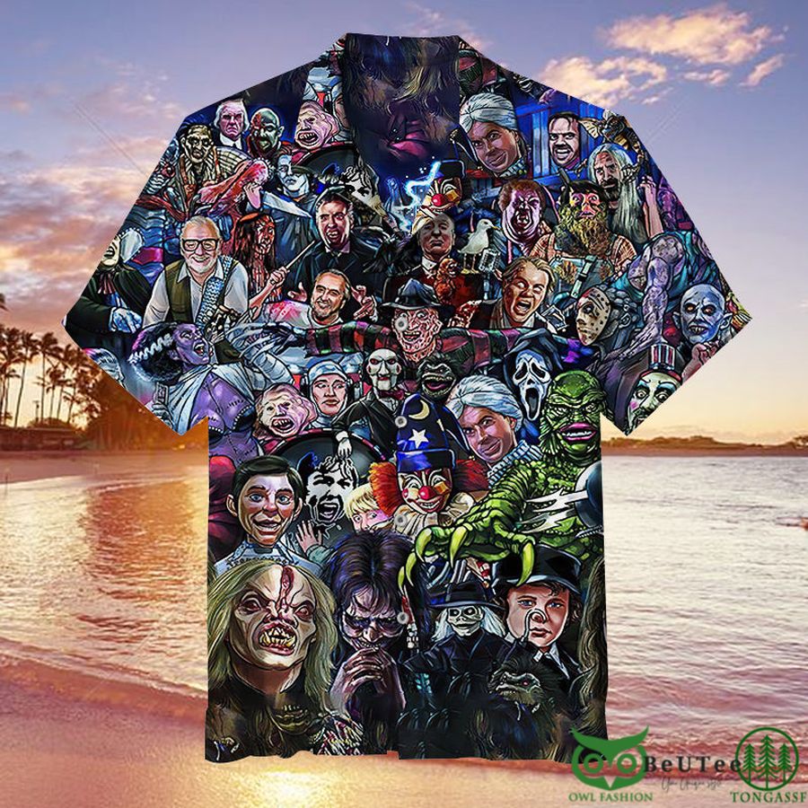 Horror Movie Characters Collection Hawaiian Shirt Beuteeshop 8 Horror Movie Characters Collection Hawaiian Shirt